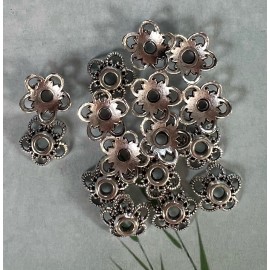 Couvre-Perle fleur 11 mm argenté (5pièces)